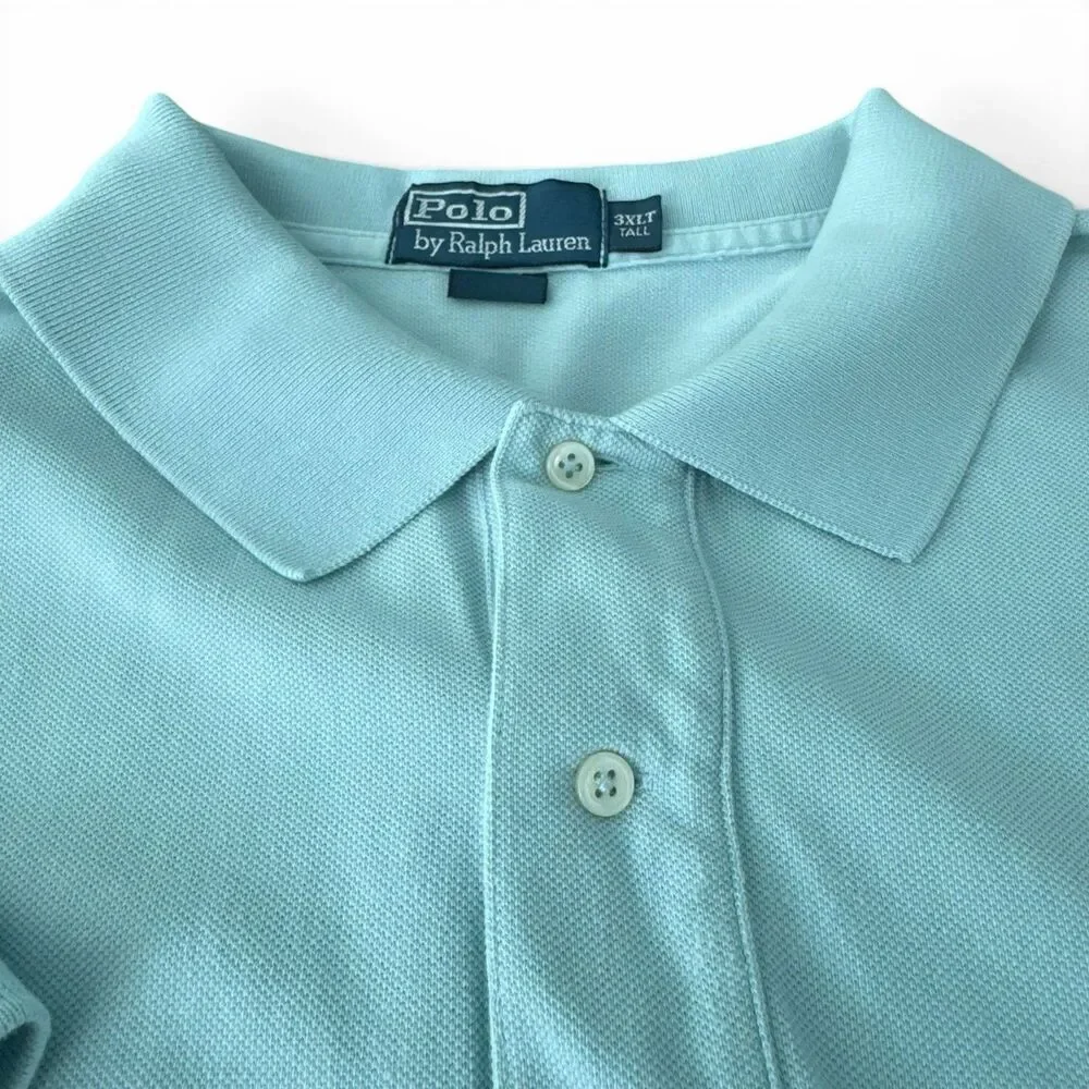 Polo Ralph Lauren Polo Shirt Men 3XLT Tall Blue Teal Big Tall Cotton Golf Pony
